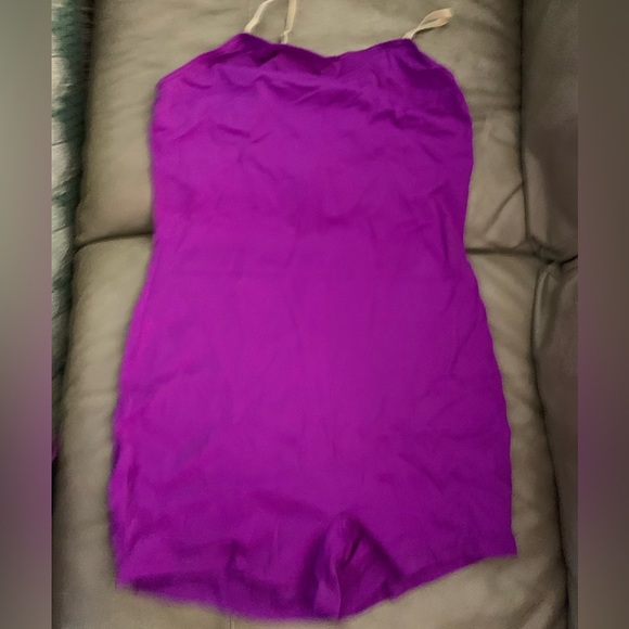 WEISSMAN Purple Ruffle Stretch JACKET with belt Bodysuit SET women’s size XL - Picture 5 of 11